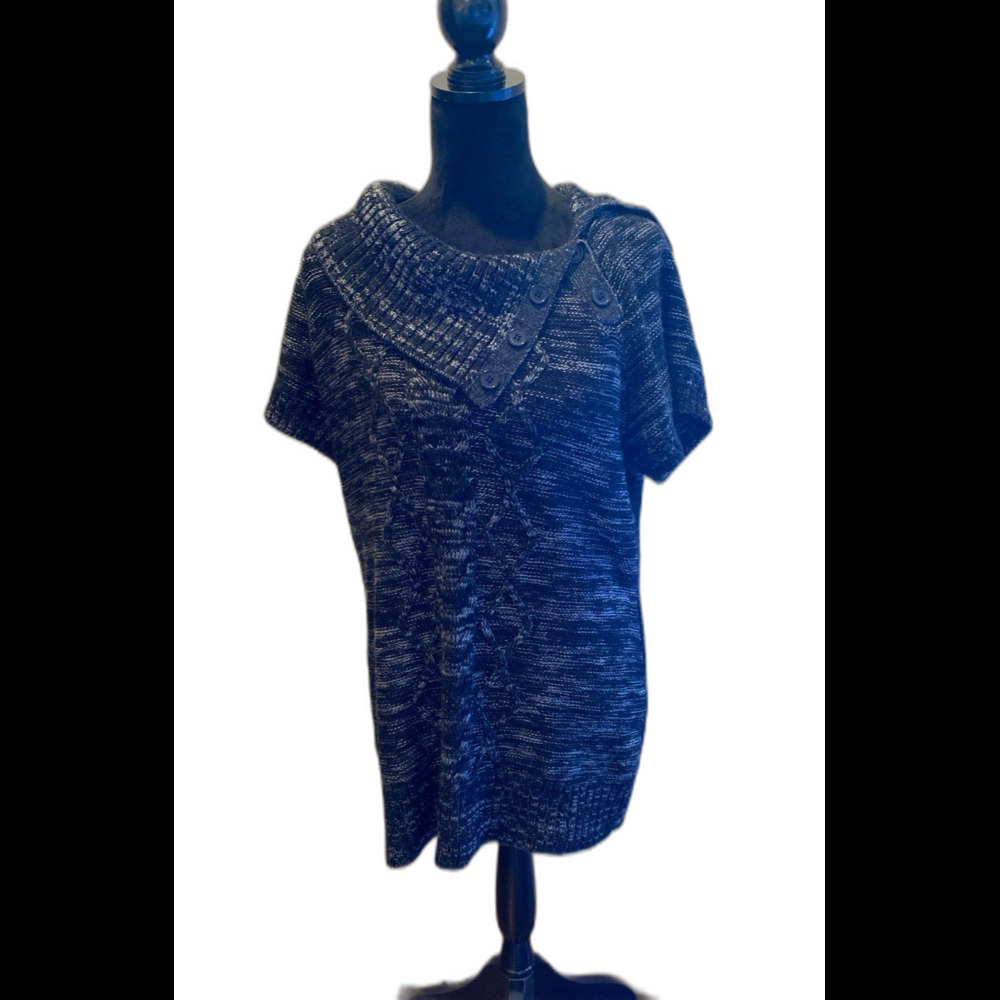 No Boundaries Sweater Dress Jr Size XL 15-17 Black Gray Cable Knit‎ Cowl Neck